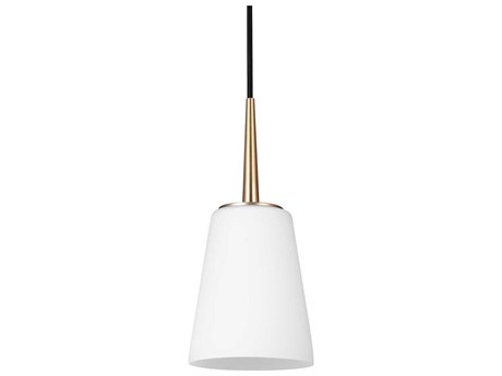 Generation Lighting Driscoll 1-Light Satin Brass Glass Mini Pendant