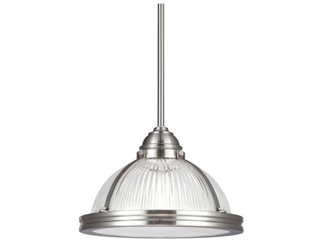 Generation Lighting Pratt Street 1-Light Brushed Nickel Glass Dome Mini Pendant