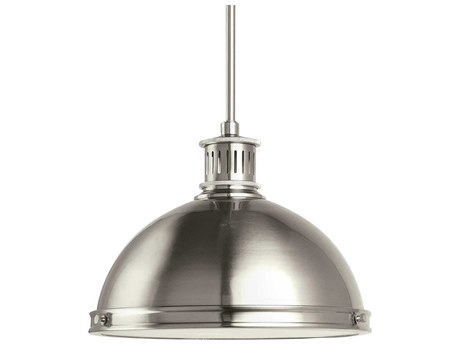 Generation Lighting Pratt Street 2-Light Brushed Nickel Glass Dome Pendant