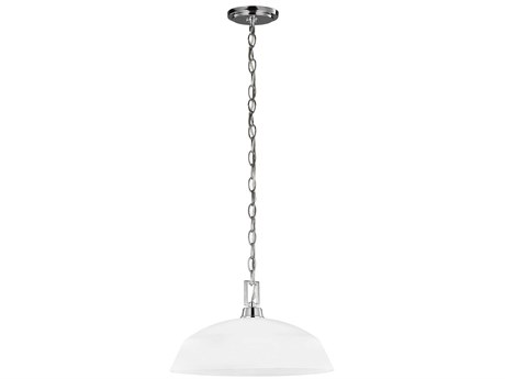 Generation Lighting Kerrville 1-Light Chrome Glass Dome Pendant