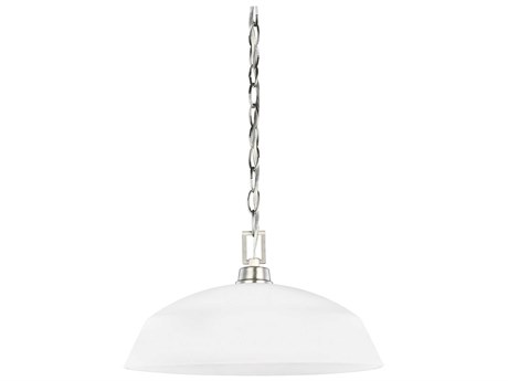 Generation Lighting Kerrville 1-Light Brushed Nickel Glass Bowl Pendant