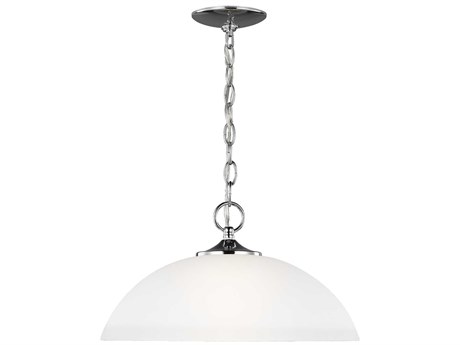 Generation Lighting Geary 1-Light Chrome Glass Dome Pendant