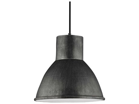 Generation Lighting Division Street 1-Light Stardust Black Dome Pendant