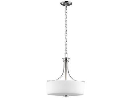 Generation Lighting Canfield 3-Light Brushed Nickel Glass Chandelier