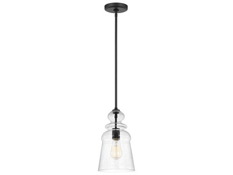 Generation Lighting Kea 1-Light Midnight Black Bell Mini Pendant