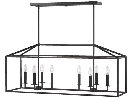 Generation Lighting Perryton 8-Light Midnight Black Linear Island Pendant