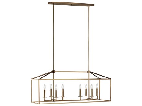 Generation Lighting Perryton 8-Light Satin Brass Linear Island Pendant