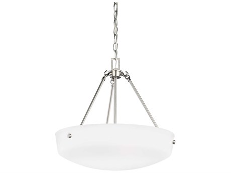 Generation Lighting Kerrville 3-Light Brushed Nickel Glass Bowl Pendant
