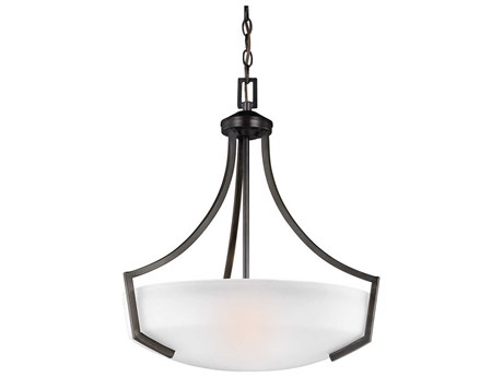 Generation Lighting Hanford 3-Light Bronze Glass Pendant