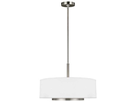 Generation Lighting Nance 3-Light Brushed Nickel Glass Drum Pendant