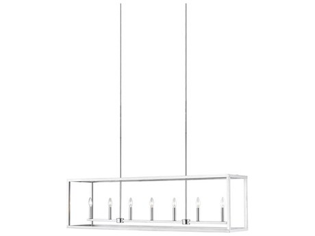 Generation Lighting Moffet Street 7-Light Brushed Nickel Linear Island Pendant