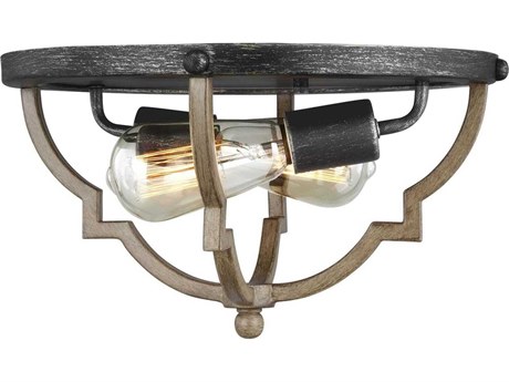 Generation Lighting Socorro 2-Light Stardust Brown Flush Mount