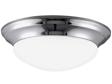 Generation Lighting Nash 1-Light Chrome Glass Bowl Flush Mount