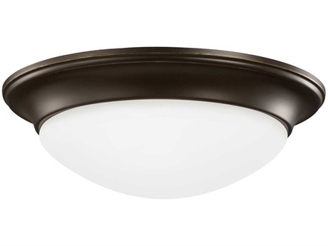 Generation Lighting Nash 1-Light Bronze Glass Bowl Flush Mount