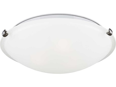 Generation Lighting Clip 3-Light Brushed Nickel Glass Bowl Flush Mount