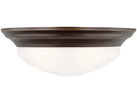Generation Lighting Nash 2-Light Bronze Glass Bowl Flush Mount