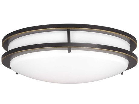 Generation Lighting Mahone 1-Light Antique Bronze LED Flush Mount
