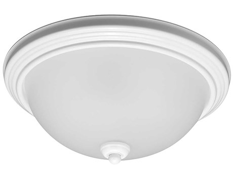 Generation Lighting Geary 1-Light White Glass Bowl Flush Mount