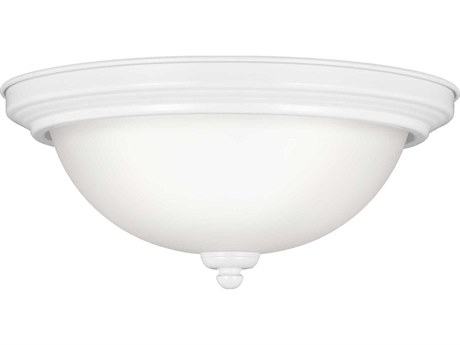 Generation Lighting Geary 2-Light White Glass Bowl Flush Mount