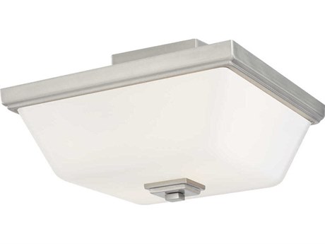 Generation Lighting Ellis Harper 2-Light Brushed Nickel Glass Flush Mount