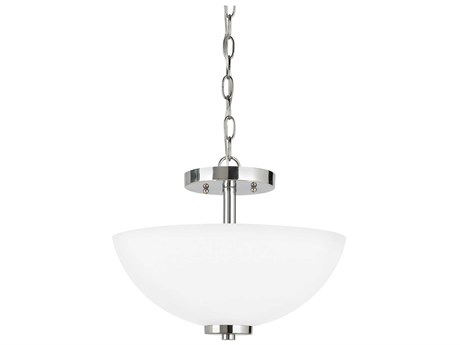 Generation Lighting Oslo 2-Light Chrome Glass Bowl Pendant
