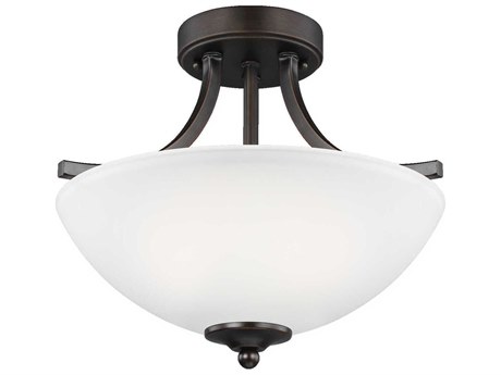 Generation Lighting Geary 2-Light Bronze Glass Bowl Semi Flush Mount