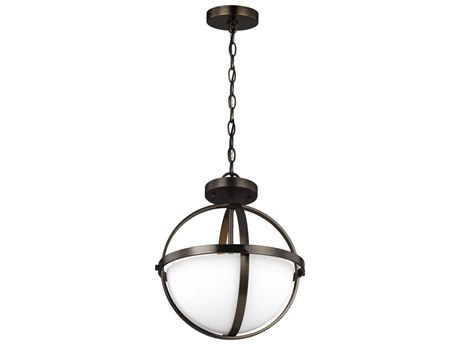 Generation Lighting Alturas 2-Light Brushed Oil Rubbed Bronze Glass Globe Semi Flush Mount