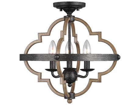 Generation Lighting Socorro 3-Light Stardust Brown Semi Flush Mount