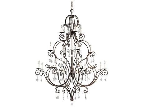 Generation Lighting Chateau 16-Light Mocha Bronze Crystal Candelabra Chandelier