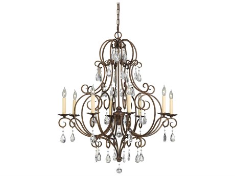 Generation Lighting Chateau 8-Light Mocha Bronze Crystal Candelabra Chandelier