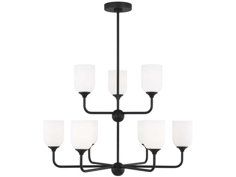 Generation Lighting Emile 9-Light Midnight Black Tiered Chandelier