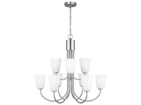 Generation Lighting Miles 9-Light Brushed Nickel Bell Chandelier