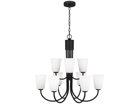 Generation Lighting Miles 9-Light Midnight Black Bell Chandelier