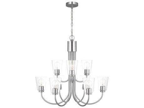 Generation Lighting Miles 9-Light Brushed Nickel Bell Chandelier