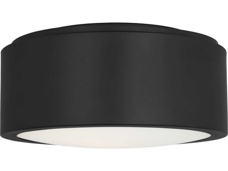 Generation Lighting Albee 1-Light Midnight Black Round Flush Mount