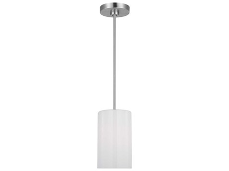 Generation Lighting Rhett 1-Light Brushed Steel Cylinder Mini Pendant