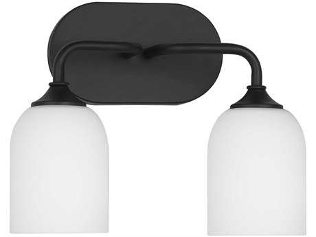 Generation Lighting Emile 2-Light Midnight Black Vanity Light