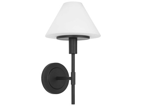 Generation Lighting Mendota 1-Light Midnight Black Wall Sconce
