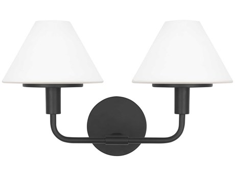Generation Lighting Mendota 2-Light Midnight Black Wall Sconce