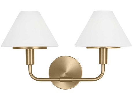 Generation Lighting Mendota 2-Light Satin Brass Vanity Light
