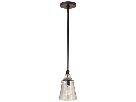 Generation Lighting Urban Renewal 1-Light Oil Rubbed Bronze Glass Bell Mini Pendant