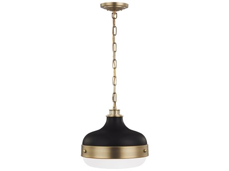 Generation Lighting Cadence 2-Light Dark Antique Brass Matte Black Pendant