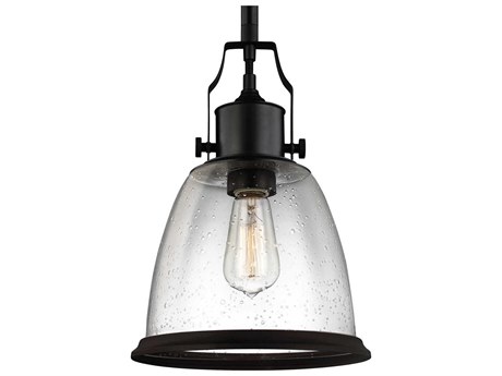Generation Lighting Hobson 1-Light Oil Rubbed Bronze Glass Bell Mini Pendant