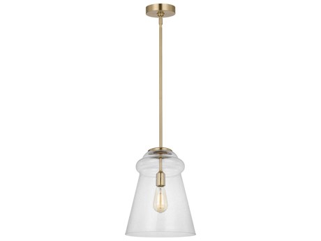 Generation Lighting Loras 1-Light Satin Brass Bell Mini Pendant