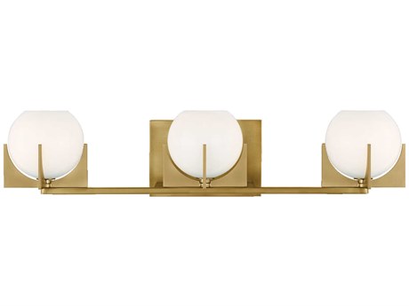 Generation Lighting Abbott 3-Light Burnished Brass Glass LED Vanity Light