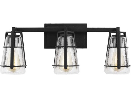 Generation Lighting Adelaide 3-Light Midnight Black Glass Vanity Light