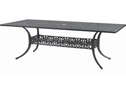 Gensun Michigan Cast Aluminum 86''W x 42''D Rectangular Dining Table with Umbrella Hole