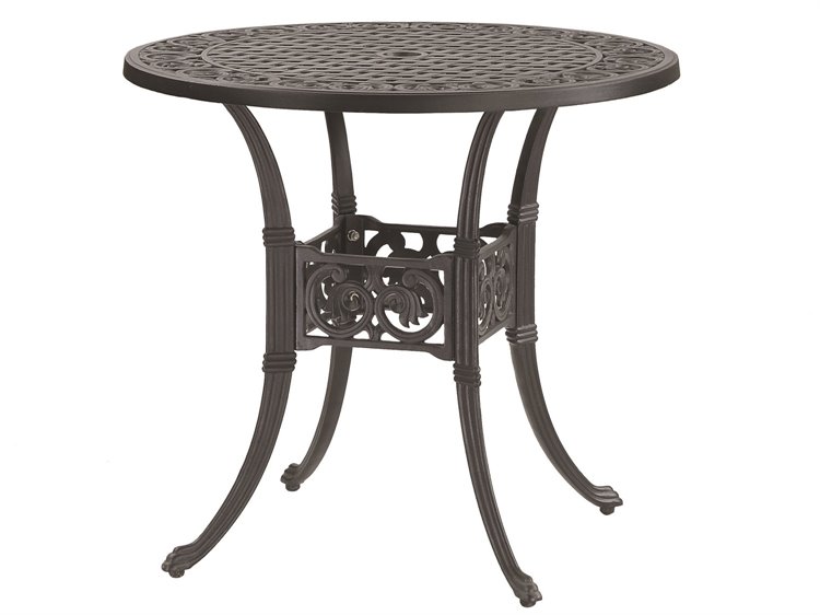 Gensun Michigan Cast Aluminum 32'' Round Dining Table with Umbrella Hole