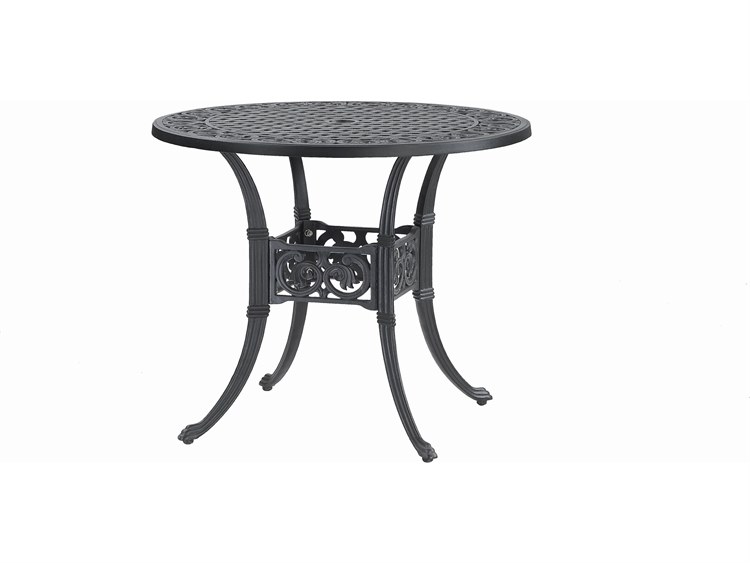 Gensun Michigan Cast Aluminum 36'' Round Dining Table with Umbrella Hole