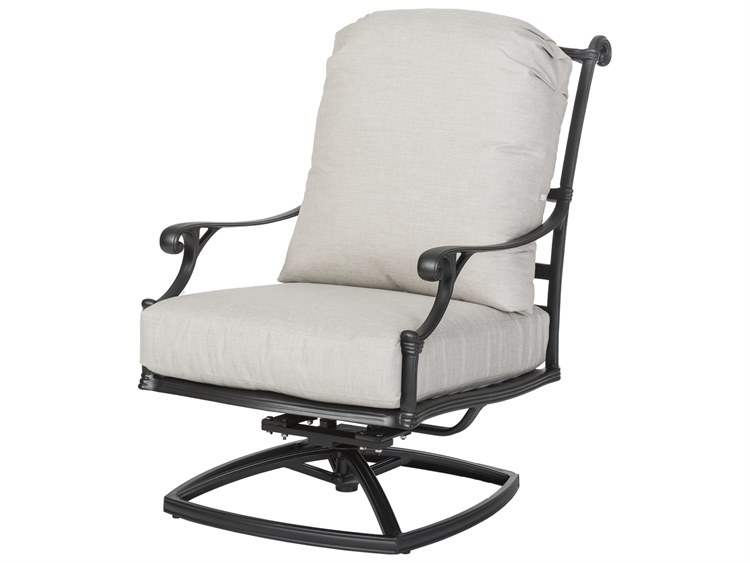 Gensun Michigan Cast Aluminum Cushion High Back Swivel Rocking Lounge Chair - Welded